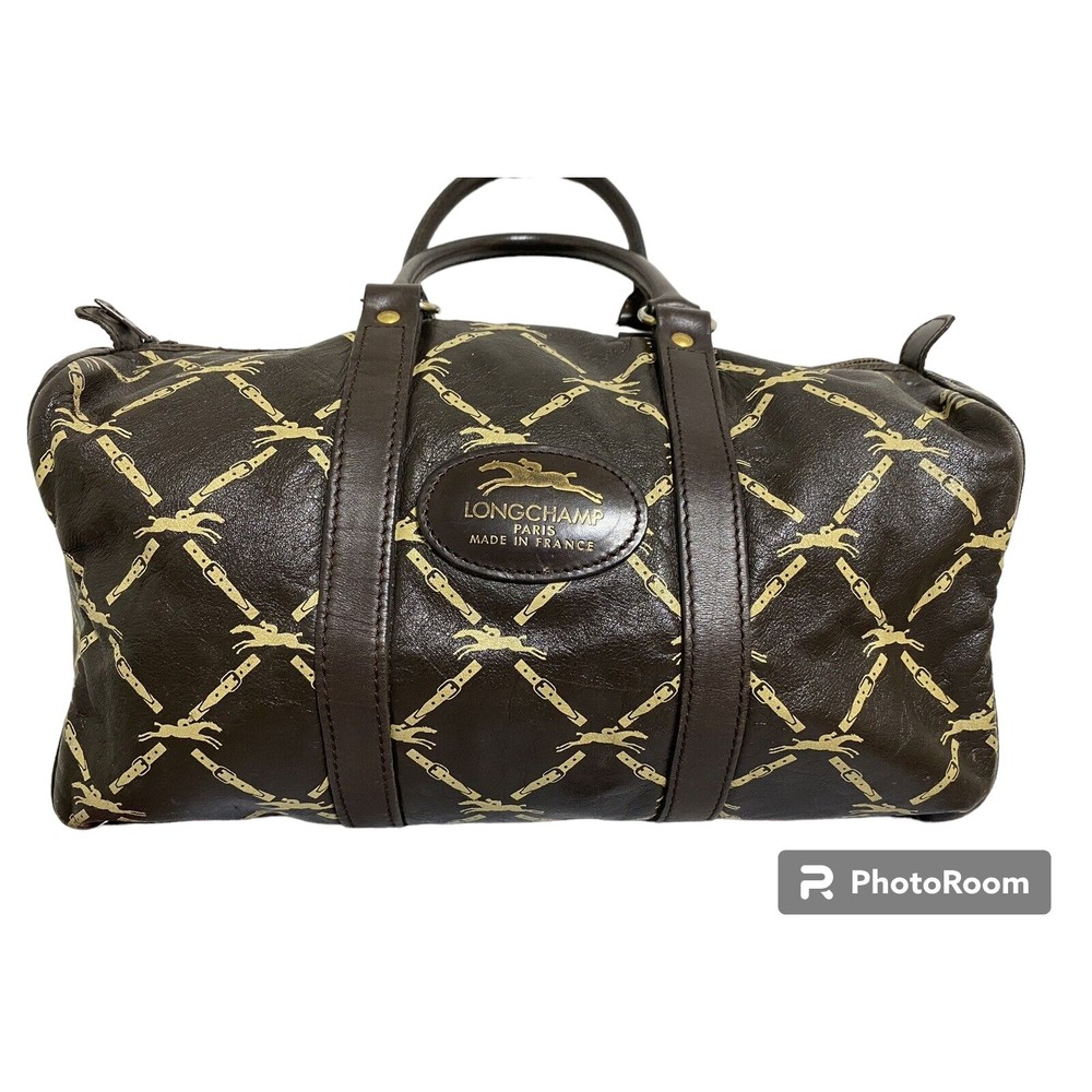 Rare Vintage Longchamp Horsebit leather Boston bag